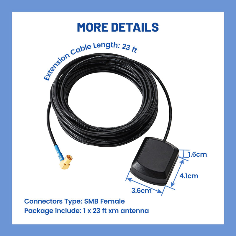 [AUSTRALIA] - Anina 23FT Sirius XM Radio Antenna with Magnetic Compatible with All Sirius and XM Satellite Radio Receiver, GPS Antenna 
