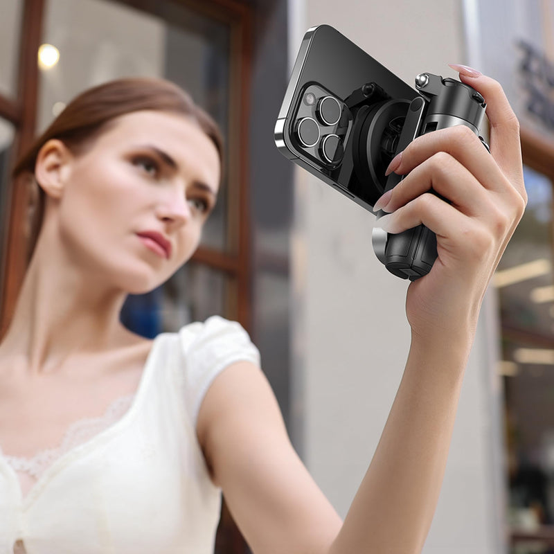 Magnetic Tripod Stand for Phone, Pocket Selfie Stick | 4.72" Folded Extends to 16.34", 210° Tilt 360° Rotation, Cell Phone Tripod for iPhone / Android 16in