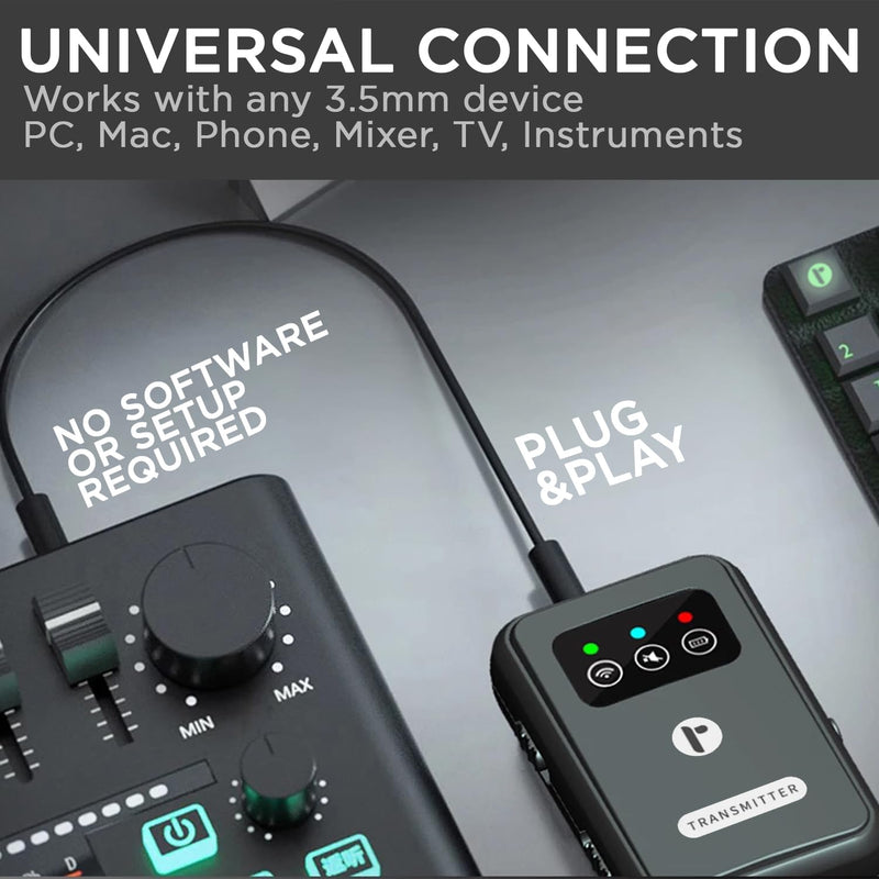 AirLink V2 - Wireless IEM 2.4 GHz Adapter with In Ear Monitor System, Automatic Pairing, Lossless Audio, 165ft Range, 12-Hour Battery Life, and Ultra-Low 5ms Latency - Perfect for Free Movement and Professional Use RL-IEM-W1