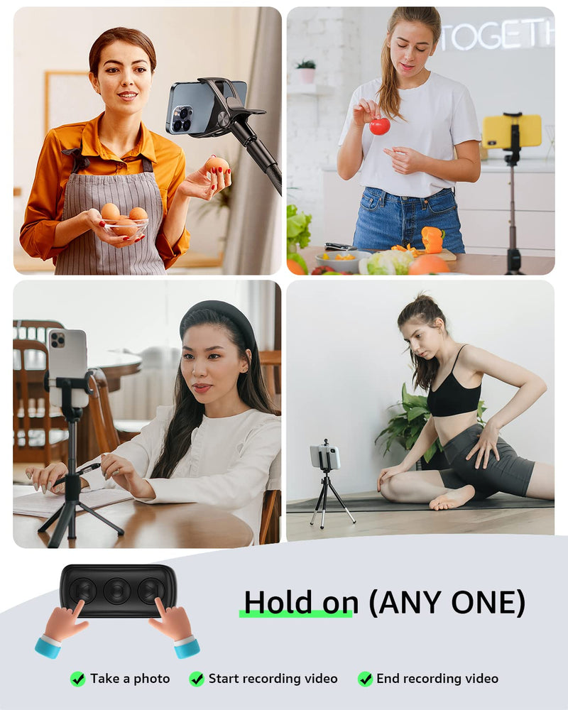 TIK TOK Wireless Page Turner Tiktok Scrolling Button Ring Fingertip Bluetooth Remote Control with Charging Case for iPhone Android ipad Cell Phone (Black) Black