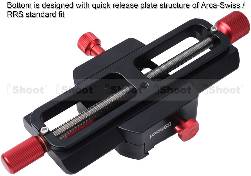 Universal 150mm Macro Focusing Rail Slider Close-up Shooting Head Camera Support Bracket Holder with Arca-Swiss Fit Clamp and Quick Release Plate in Bottom for Tripod Ballhead