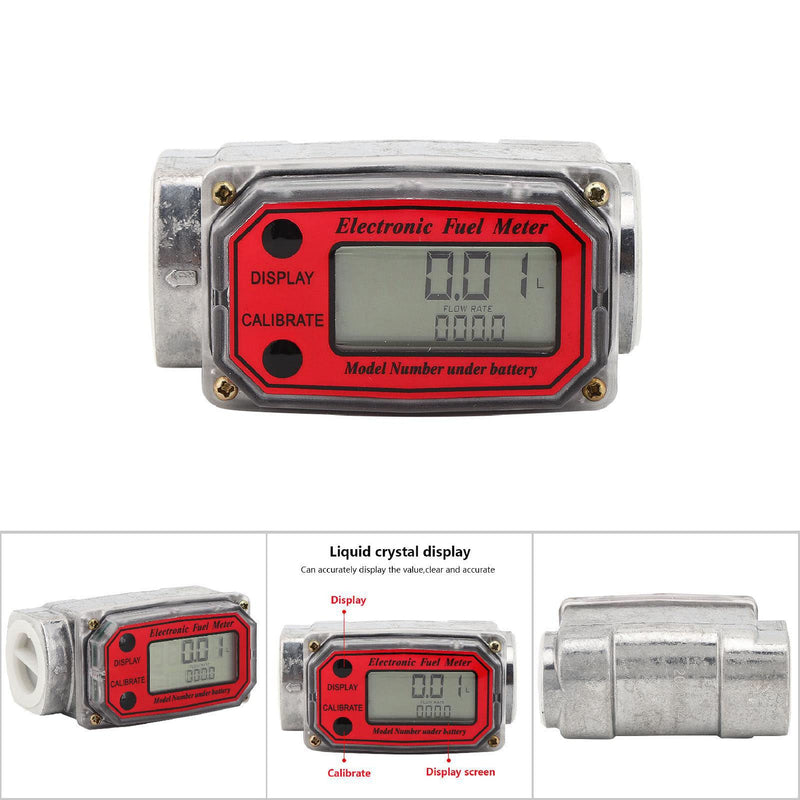 [AUSTRALIA] - Fuel Flow Meter, Mini Digital Turbine Flowmeter, Diesel Fuel Flow Meter, 10-200 L, 1 Inch NPT Flowmeter 