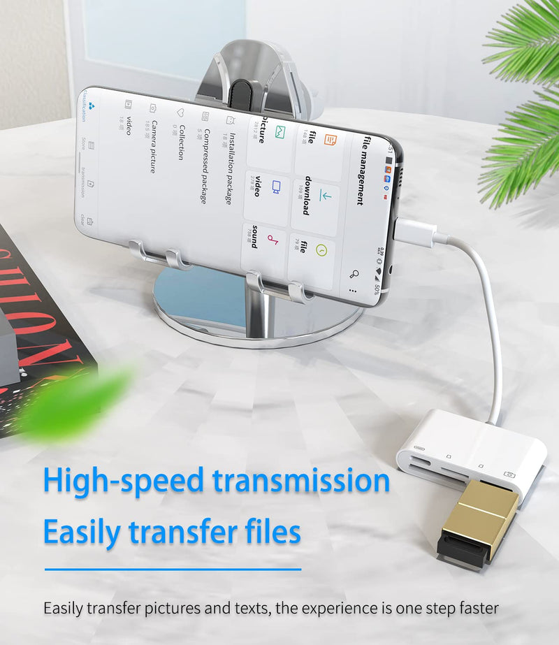 Micro Sd Card Reader Memory TF Accessories Phone Lightning to USB Adapter OTG Connector iPhone 13 12 11 X XS Ipad Male Converter Apple Splitter and Charger Charge Female Port Camera Keyboard Mouse