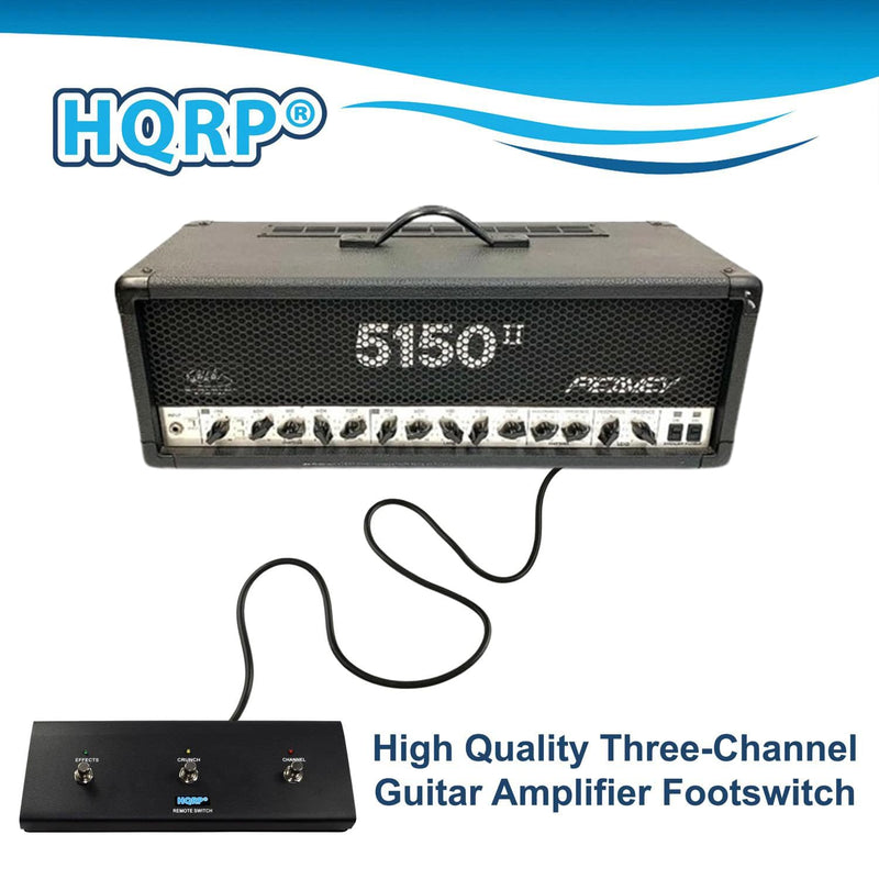 HQRP 3-Button Guitar Amp Footswitch Compatible with Peavey 5150 II Guitar Head, Replacement for Peavey 03582650