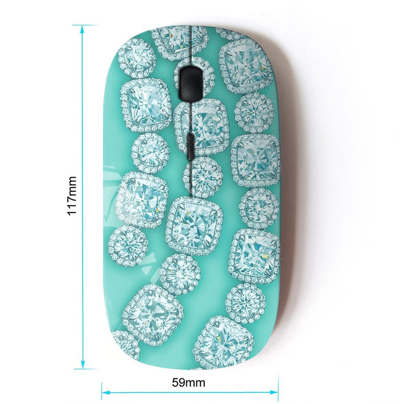 KOOLmouse [ Optical 2.4G Wireless Mouse ] [ Diamonds Gemstones Gems Green Bling ]