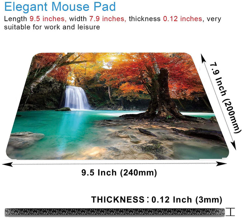 Deep Forest Waterfall Mouse Pad,Non-Slip Rubber Base Wireless Gaming MousePads for Computers Laptop Office,Cute Mouse Pads with Designs for Women S135