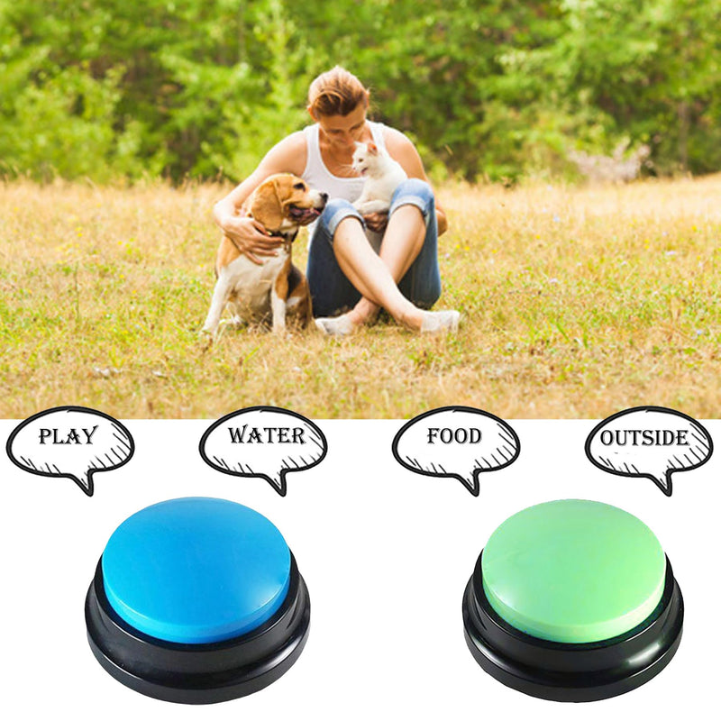 Voice Recording Button, Dog Buttons for Communication Pet Training Buzzer, 30 Second Record & Playback, Funny Gift for Study Office Home, Talking Buttons for Dogs (2 Packs) 2 Packs