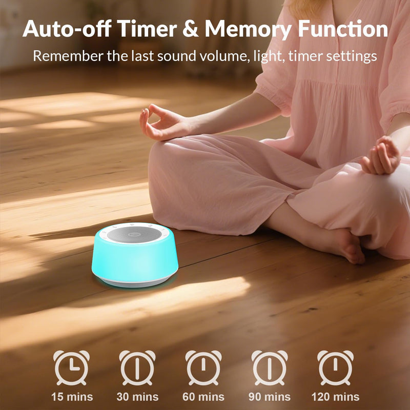 Kipcush Tibetan Singing Bowls Sound Machine - 11 Different Sized Sound Bowls with Night Light for Yoga, Meditation, Mindfulness, Healing, Chakra Healing and Stress Relief, Timer, Plug in Small