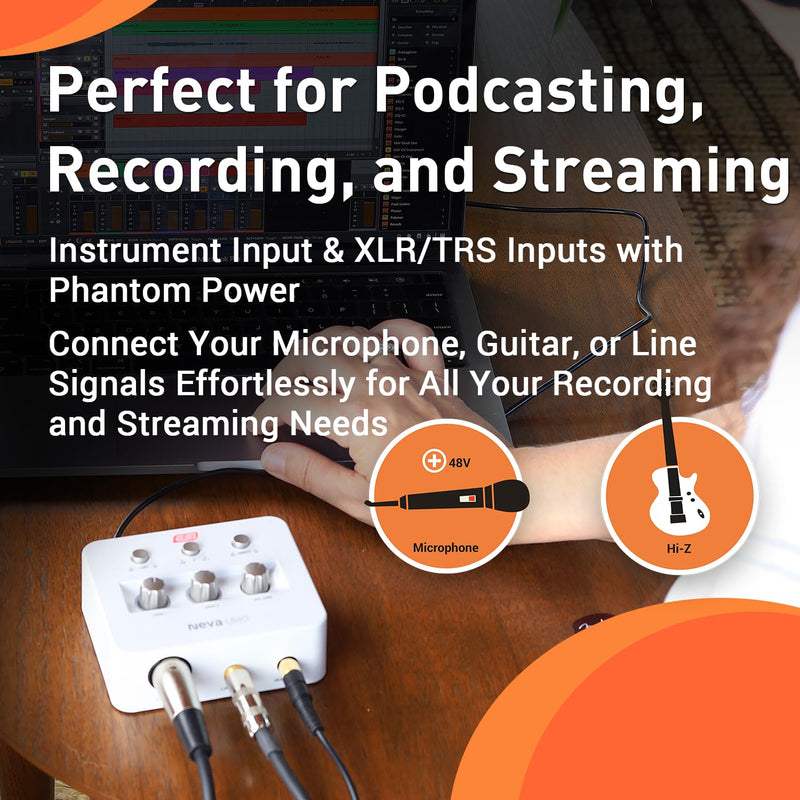 [AUSTRALIA] - ESI Neva UNO | Professional 24-bit/192kHz 2x2 USB Audio Interface for PC and Mac with XLR, Line, and DI Inputs, Podcasting, and Streaming, Perfect for Guitarists, Music Production Software Included 