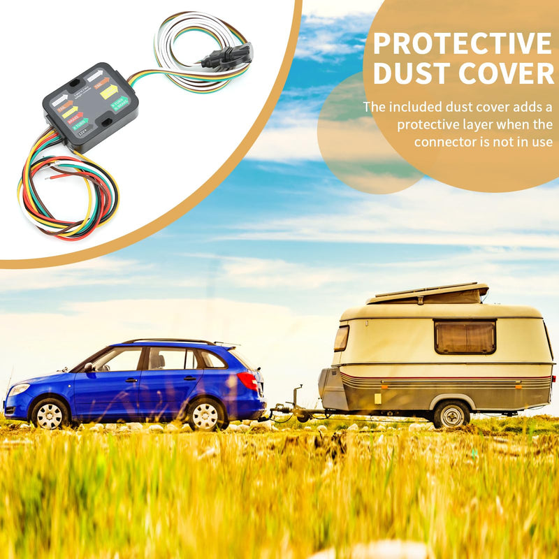 60 Inch LED Wiring Converter with Dust Cover Stable Design 4 Way T Connector Universal 3 Way to 2 Way T Tail Light Converter for Vehicle
