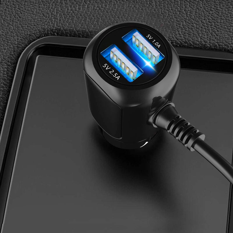 Car Charger for Garmin Nuvi, Garmin GPS Charger Cable,Mini USB Power Cord Cable Dual Port USB Vehicle Power Charging Cable Cord for Garmin Nuvi C255 Dashcam