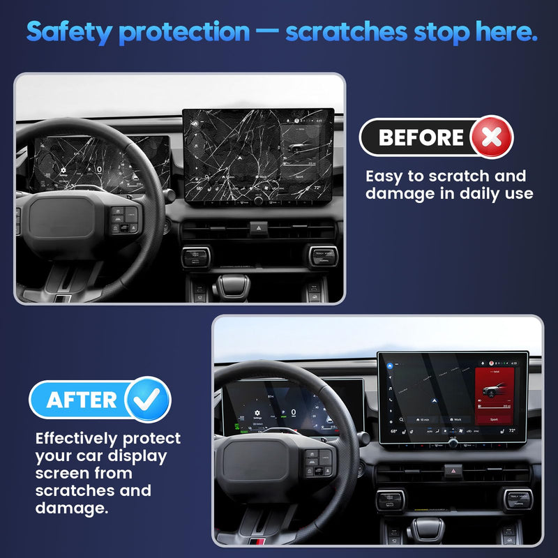 Karltys 2PCS Screen Protector for 2026 2027 Toyota RAV4, 10.5" Navigation & 12.3" Dashboard 9H Tempered Glass HD Screen Cover Touchscreen Film [Anti-Glare & No Fingerprint & Tool-Free]