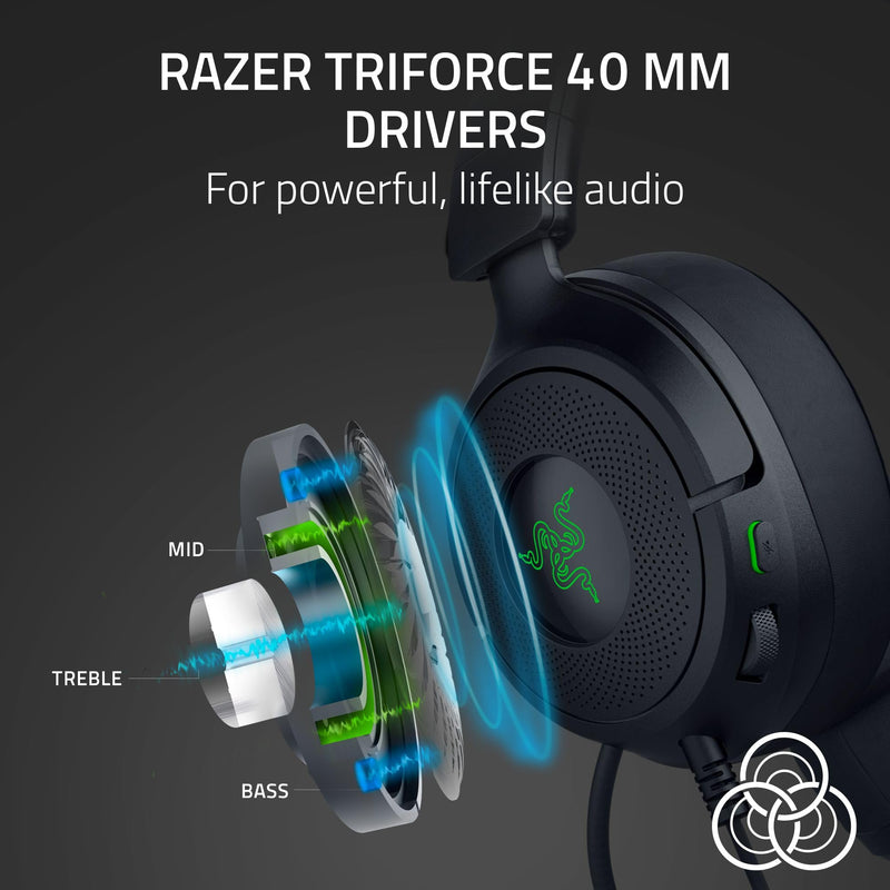 [AUSTRALIA] - Razer Kraken Kitty V3 X Wired Gaming Headset: Kitty Ears - HyperClear Cardioid Mic - 40 mm Drivers - 7.1 Surround Sound - Comfy Ear Cushions - Cross-Platform via 3.5mm PC, PS5, Xbox, Switch 2 - Black 