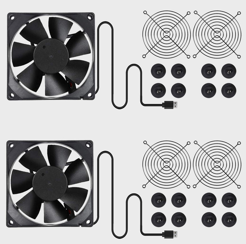 upHere U803 USB Fan 80mm Silent USB Fan Compatible with Computer / PS4 / TV Box/AV Cabinet