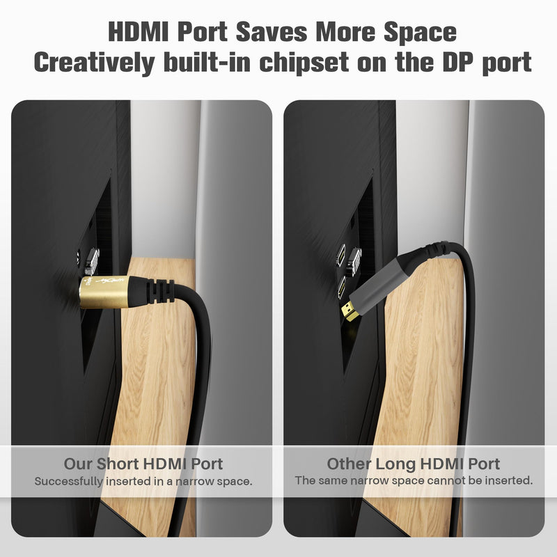 4K DisplayPort to HDMI Cable 50FT, DP to HDMI Video Uni-Directional Cord Adapter, Compatible with Dell, NVIDIA, AMD, Lenovo, Monitor, Projector, Desktop and More