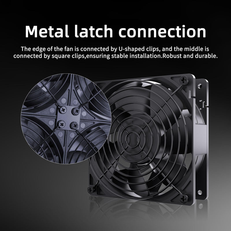 Computer Fan with AC Plug, 120mm Fan Variable Speed Axial Muffin PC Fan with Controller, 220V Small Exhaust Fan, 12V Computer Fans, Case Cooling for PC, Server, Cabinet, Router, Receiver (1 Pack)