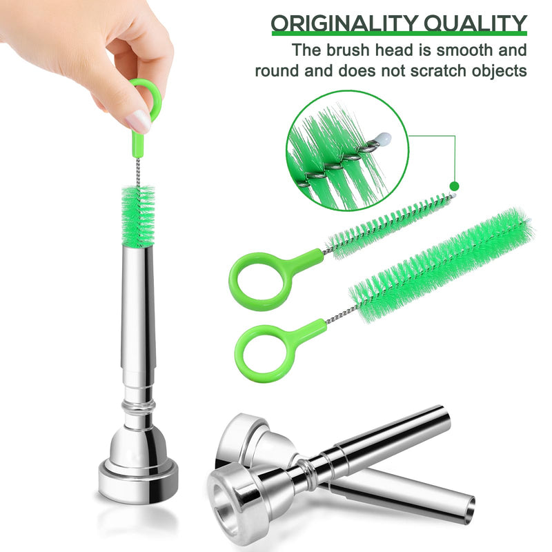Musical Instrument Care 4 Pieces trumpet cleaning Snake Brush care kit, Brass Mouthpiece & Cup Brush for Trumpet, Trombone Brush,Mouthpiece Brush Valve Brush Flexible Brush