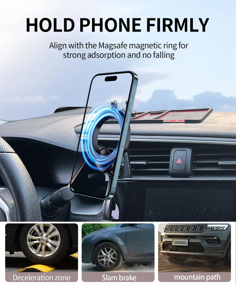 Car Phone Holder for Honda Civic 2016-2021 Accessories, 5/7-inch Screen | Magsafe Magnetic Cell Phone Mount Clip Compatible with iPhone, 3D fit Stable Dashboard GPS Navigation Bracket Cradle Stand 5/7-inch for 2016-2021 Civic