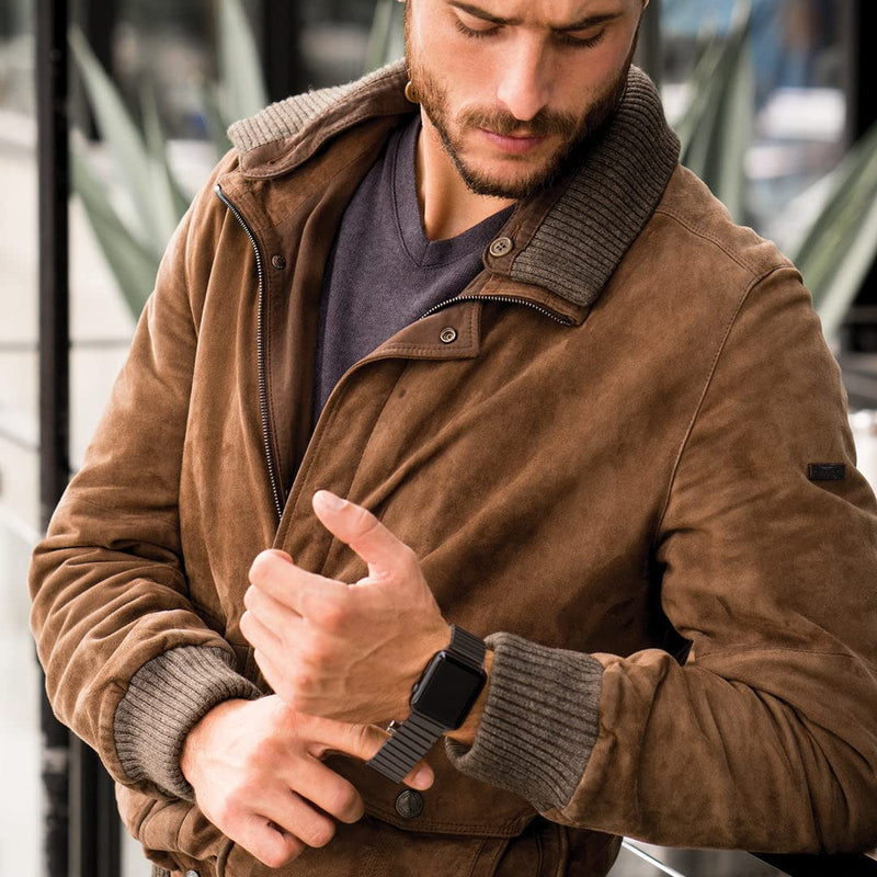 Speidel Twist-O-Flex Expansion Band in Brushed Steel compatible for use with the 42/44/45 Apple Watch series 1-8 and Apple Watch Ultra (Size 5)