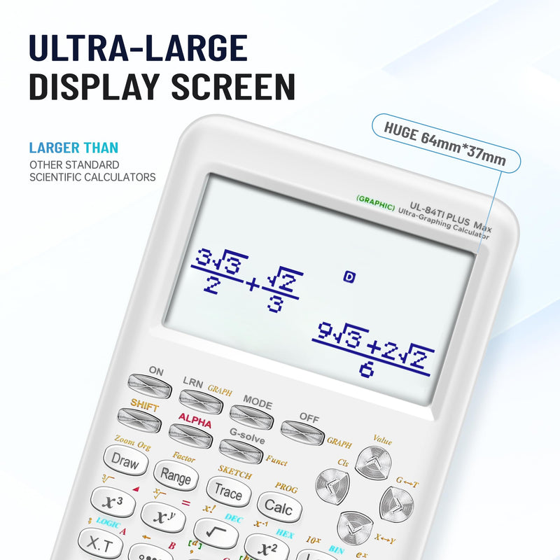 Graphing Calculator, Calculator with Graphics Functions, Large Display for Students, Algebra Calculus Trigonometry, 360+ Functions, UL-84