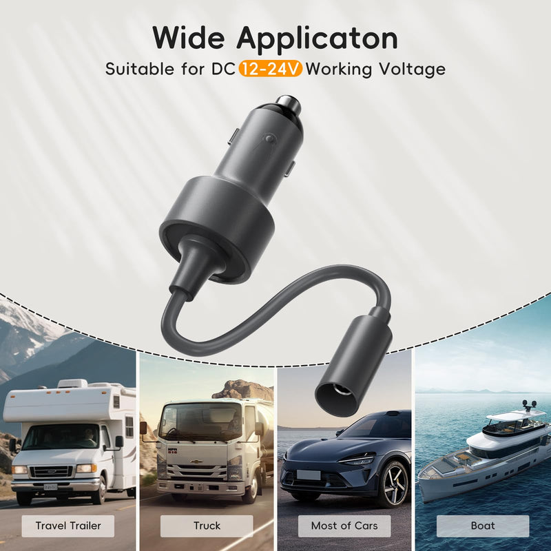 [AUSTRALIA] - Starlink Mini Car Adapter with 16.4FT/5M DC Power Cable,12V to 24V DC Step Up Converter Boost Adapters, 60W Car Cigarette Lighter Adapter Supports 16 AWG 30M Starlink Cable for Trailer Cars/RVs/Ship 