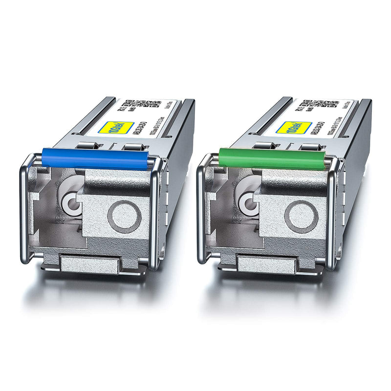10Gtek a Pair of 1.25G SFP Bidi Transceiver, 1000Base-BIDI SingleMode Simplex LC Fiber Module for Cisco GLC-BX-20D/GLC-BX-20U, Ubiquiti UniFi UF-SM-1G-S and More, SMF 1550nm/1310nm, DDM, up to 20 km