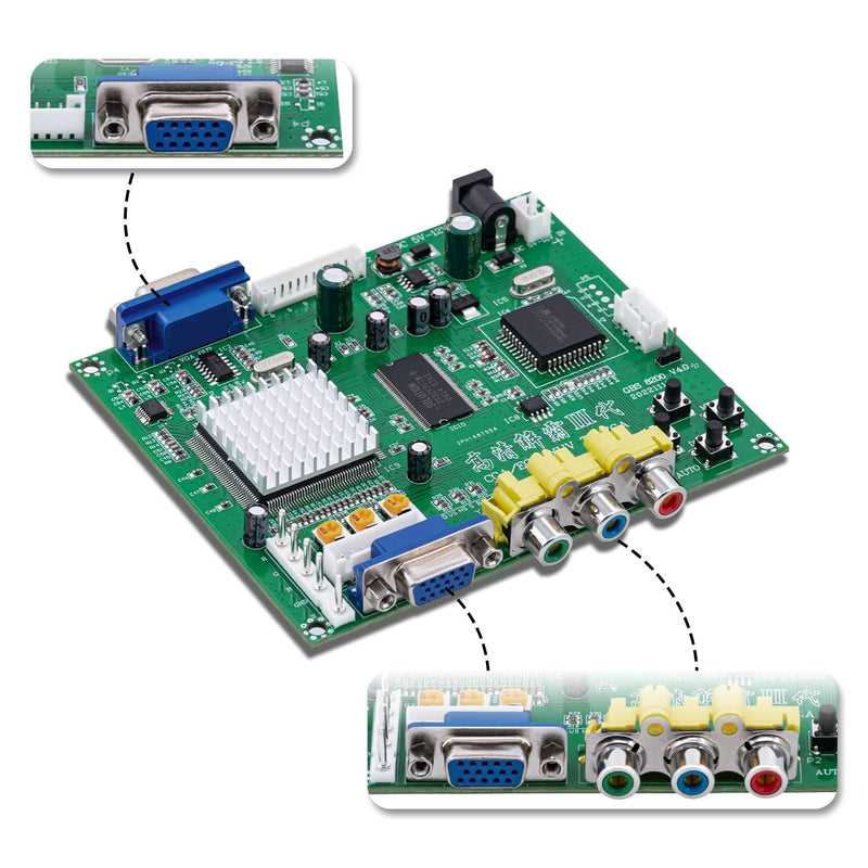 [AUSTRALIA] - Mcbazel Arcade Game RGB/CGA/EGA to VGA HD Game Video Output Converter Board for Arcade Monitor to CRT LCD PDP Projector 