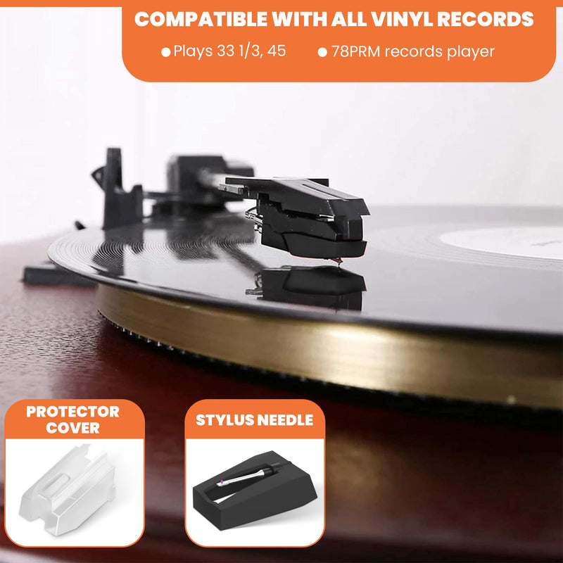 Turntable Needle Replacement - Premium Sapphire Diamond Stylus - Universal Compatibility - Superior Sound Quality - For Vinyl Record Player Turntable - For Turntables, Record Players, Suitcase - Black 3 Pack