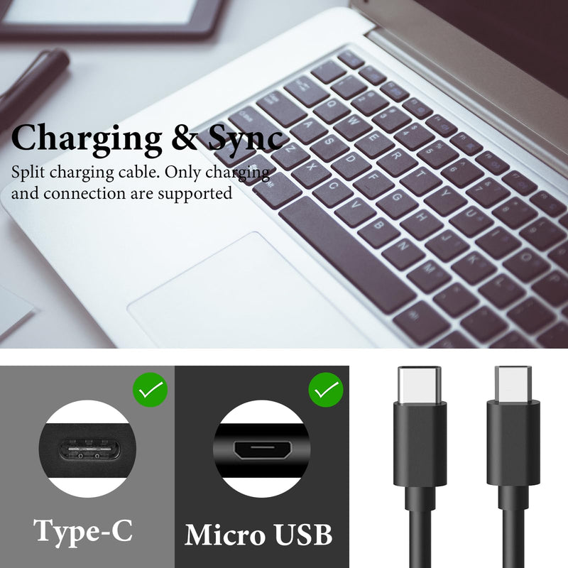 GEEKRIA for Creators USB C to Micro USB Microphone Cable 1.6 ft / 50 CM, Compatible with Shure MV7, MV88+, MV5, MV51, MVi, Mic Cord (Black)