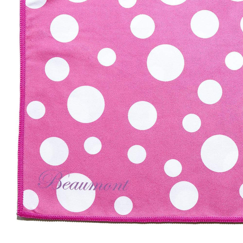 Beaumont Pink Polka Dot Musical Polishing & Cleaning Patterned Instruments Trumpet Clarinet Sax Flute Recycled Microfibre Cleaning Cloth Brass Silver 40 x 30 cm (BFC4030-PP)