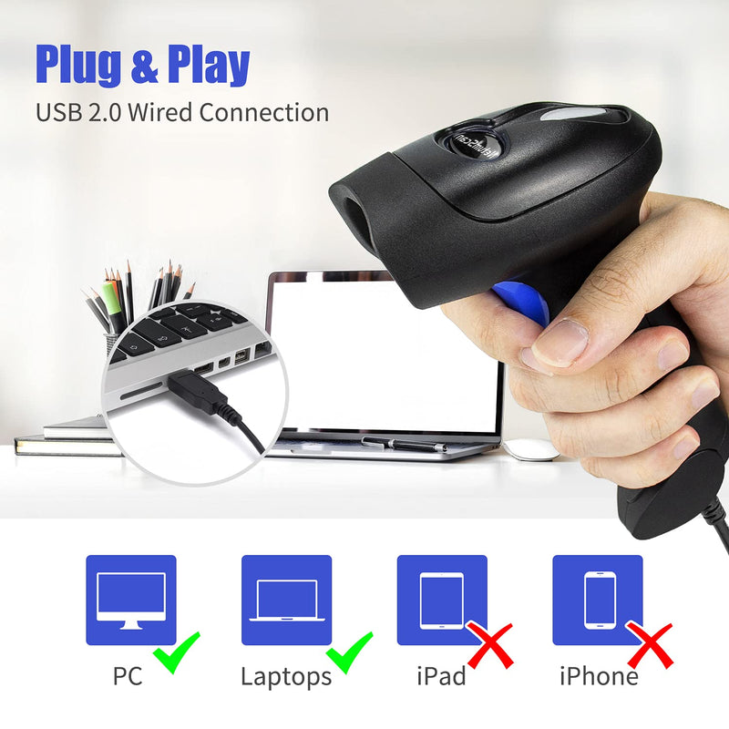 Handheld USB QR Barcode Scanner Reader for Computers, NetumScan Handheld Wired Automatic 1D 2D Image Bar Code Scanners for Mobile Payment, Store, Supermarket, Warehouse NSL5