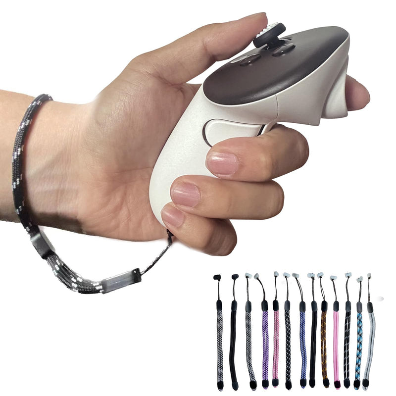 Improved Replacement Wrist Straps for Oculus Quest 3 Gen Controller, Sturdy Comfy Adjustable Hand Strap for Oculus 3, Easy Attach White Resin Stopper for Oculus Controllers 3D-BlackFlower