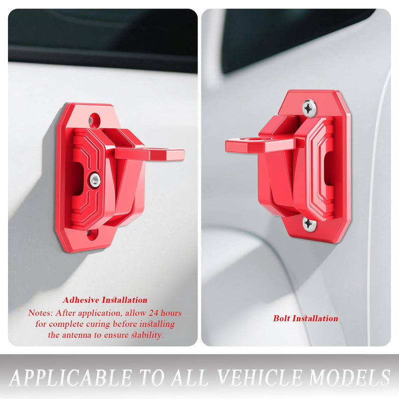 CB Antenna Mount, Universal Vehicle No-Drill Antenna Holder Fit Truck SUV | Red CB Antenna Holder, No-Drill Mount, Made of Aluminum Alloy, Rust and Corrosion Resistant