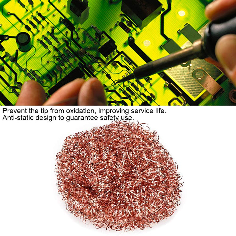 Pack of 2 Soldering Iron Soldering Tip Cleaner Soldering Tip Cleaning Wire Soldering Tip Cleaning Ball and Base Copper Wire Cleaning Ball Copper (Copper) Kupfer