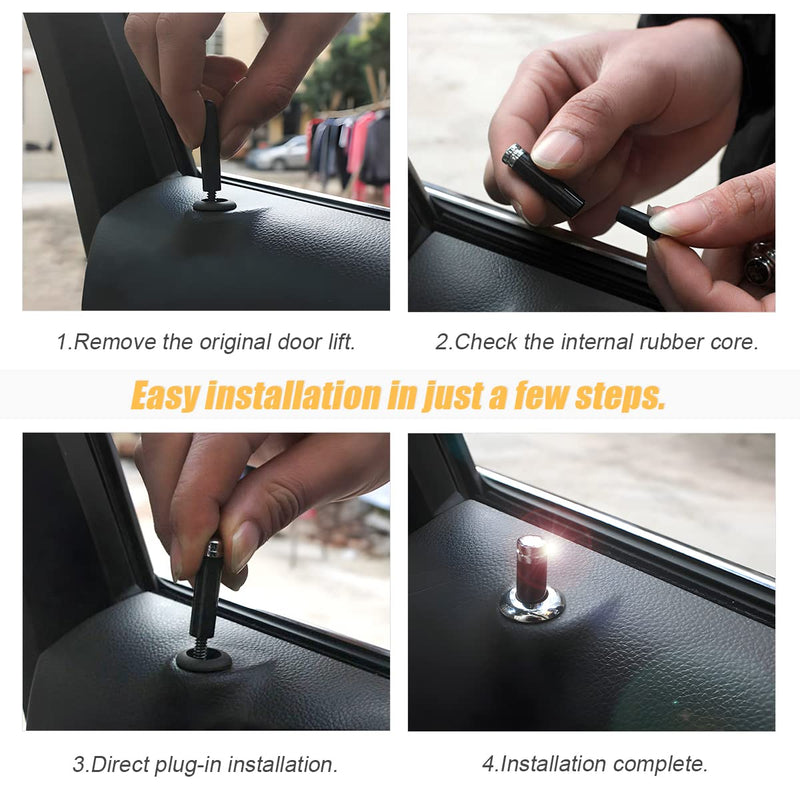 [AUSTRALIA] - Moly Magnolia 4PCS Car Door Lock Knobs, American Flag Carbon Fiber Door Lock Pin Cover, Decorative Modification Door Lock Bolt Pin Cover, Auto Accessories Universal for SUV, Truck, Van (Style C) Blue Flag 