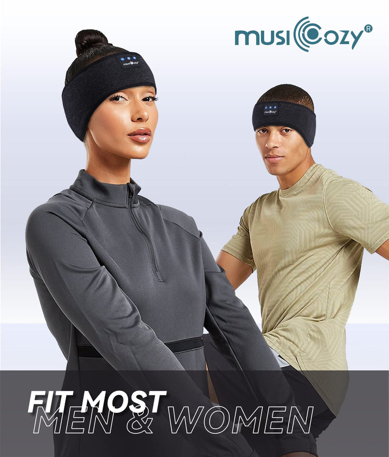 MUSICOZY Sleep Headphones Bluetooth 5.2 Headband, Sports Wireless Earphones Music Sleeping Eye Mask Earbuds with HD Stereo Speaker for Mom Women Men Teen Running Cool Gadgets Unique Gifts Black