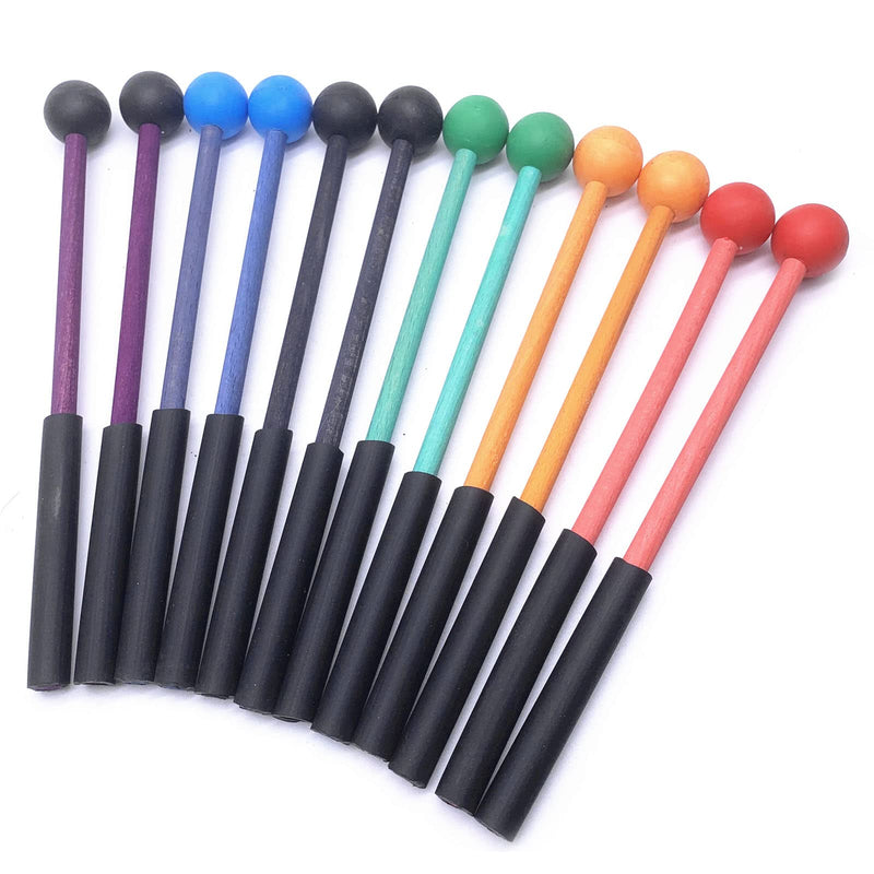 1 Pair 9 Inch Rubber Xylophone Sticks Tongue Drum Mallets Percussion Sticks Hammer for Glockenspiel, Xylophone, Chime, Woodblock, and Bells (Orange) Orange