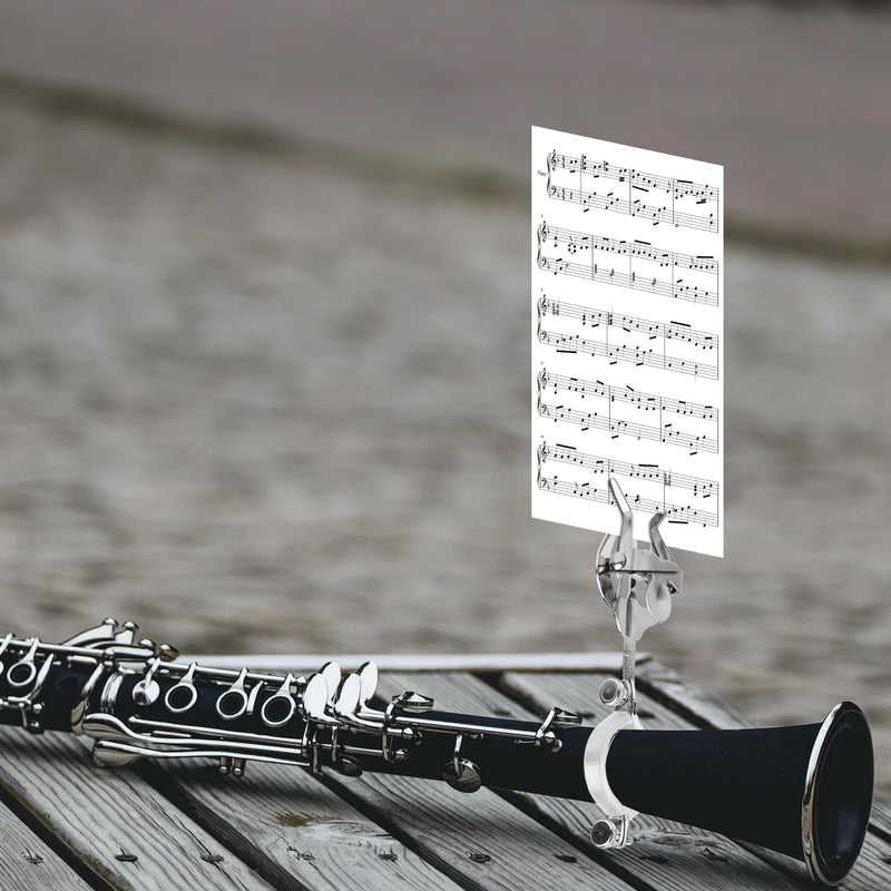 2pcs Clarinet Lyre, Clarinet Sheet Music Clip Marching Band Holder Clarinet Lyre Clamp for Practicing Beginners Marching Band