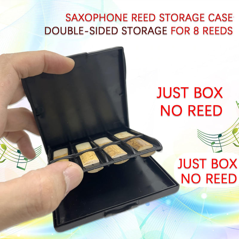 [AUSTRALIA] - Portable Clarinet Reed Case, Saxophone Reed Storage Case Double-Sided Storage for 8 Reeds, Individual Card Slots Reeds Case Compatible with Alto Tenor Soprano Saxophone Reeds 1 
