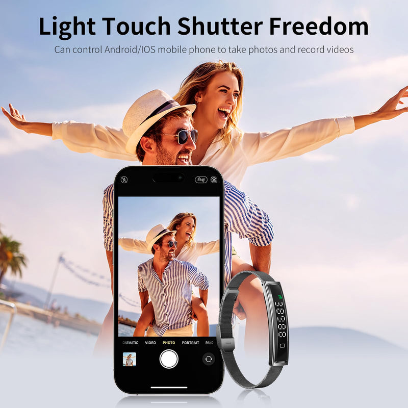 Smart Bracelet,Activity&Fitness Trackers,Touch Screen/Sleep Tracker/Heart Rate/Blood Oxygen,5ATM Waterproof,Multiple Sports Modes,Free App for iOS Android Rose Gold