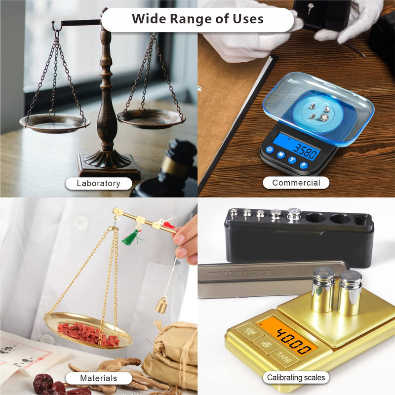 UNIWEIGH Calibration Weight Set, 7pcs 1-60g Calibration Gram Scale Weights Kit, Small Test Weight for Digital Scale Balance, Includes: 1g*1, 2g*2, 5g*1,10g*1, 20g*2,1 Piece Tweezers large