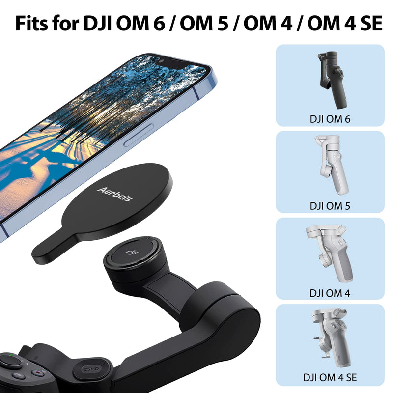 for DJI OM 6 Magsafe Adapter Clamp, Compatible with Gimbal Stabilizer DJI Osmo Mobile 6, Also fits for DJI OM 5 4 SE Black