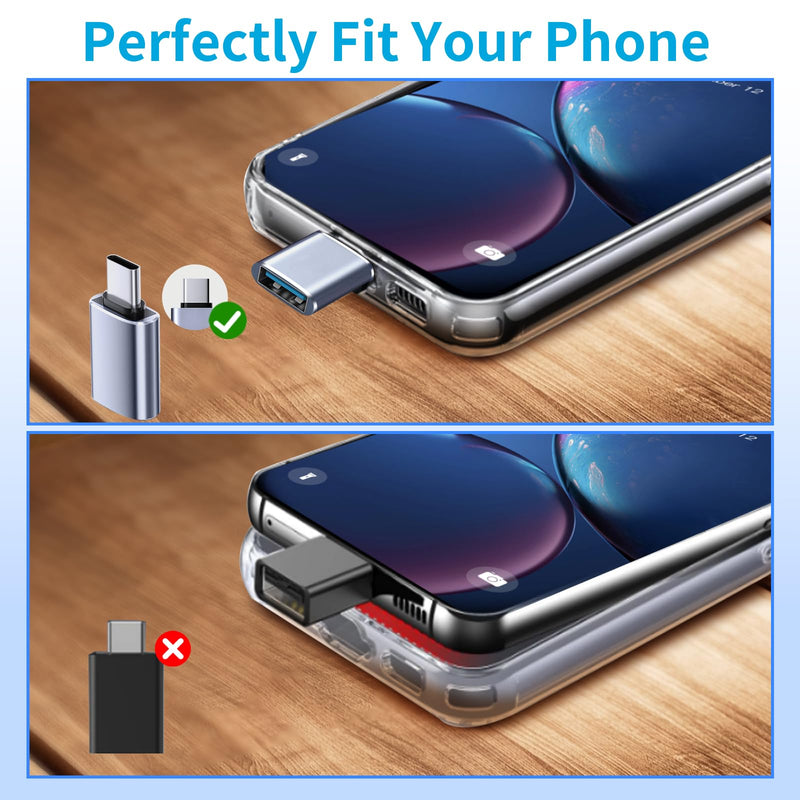 [AUSTRALIA] - USB to USB C Adapter 4 Pack, 2*Type C Female to A Male Charger Converter & 2*USB C Male to USB 3.0 Female for Apple Watch iPhone 15 Pro Max 14 13 12,AirPods Ultra 8 9 Samsung, OTG Adapt USB to USB C 