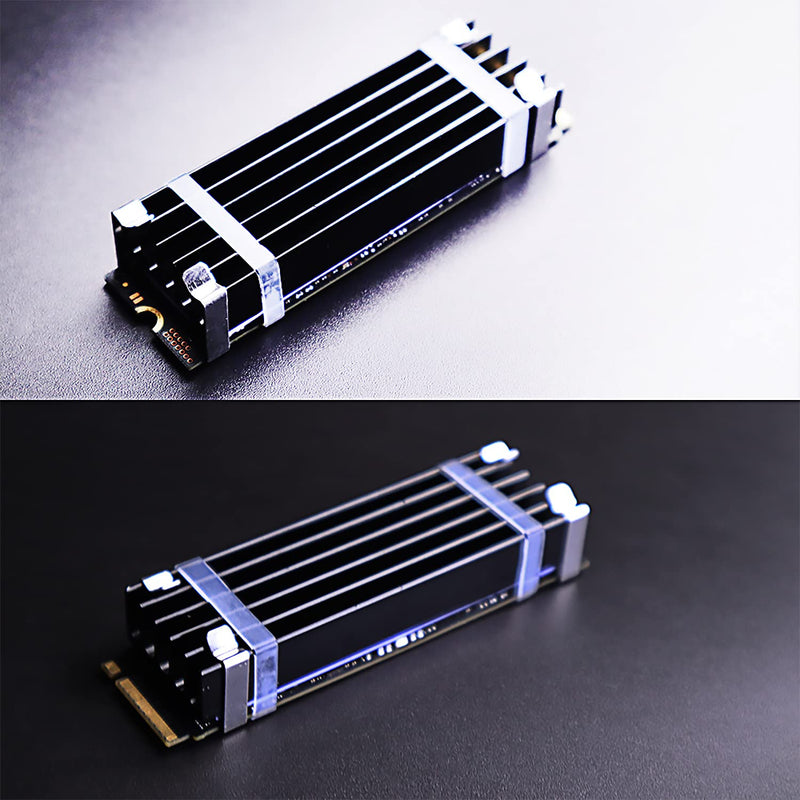 GLOTRENDS M.2 Heatsink for 2280 M.2 SSD, Fit for Desktop PC Installation, 22x70x10mm Aluminum Body, Including Thermal Pad 22 x 70 x 10 mm
