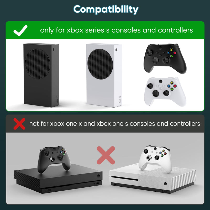 Upgraded Cooling Fan Stand for Xbox Series S with Charger Station, MENEEA Controller Charging Dock & Console Cooler System with 15 Colorful RGB Light & Headset Hook, Accessories for XSS White
