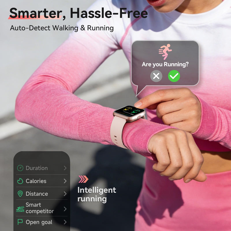Smart Watches for Women, 1.85" HD Alexa Smart Watch for Android Phones & iPhones with Calls/Messages/Reminders, 3ATM 120+ Sport Modes Fitness Tracker Watch for Women with Heart Rate/Sleep/SpO2 Monitor Pink