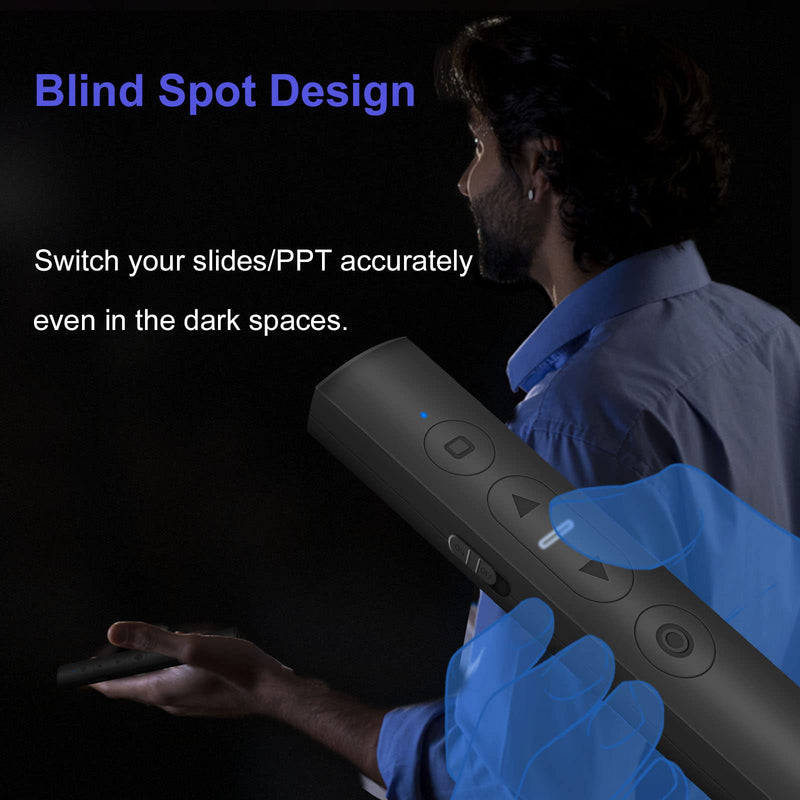 Presentation Clicker for PowerPoint Presentations, RF 2.4GHz Wireless Presenter Remote PowerPoint Clicker with Laser Pointer for Pets, Mac/Windows/Slide Advancer/Classroom/Office/PPT/Computer Clickers