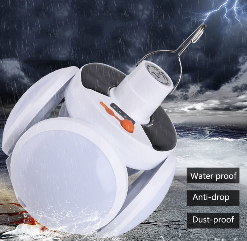 Solar Multi-Functional Emergency LED Light Bulb with USB Charging, Foldable Light Bulb ，Outdoor led Bulbs Ideal for Power Outage, Tent Camping, Fishing USB-LED-2029