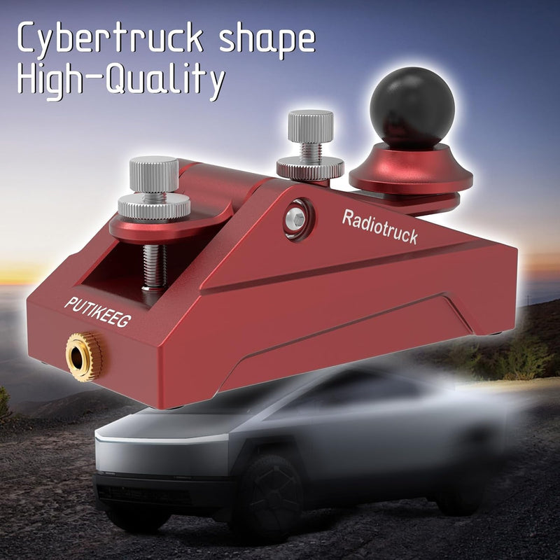 CW Telegraphy Key Auto Morse - Radio HAM Send Telegram Key Lambic Single Paddle Transmission Morse Code Key with Aluminum Alloy Body Base (Red) Red