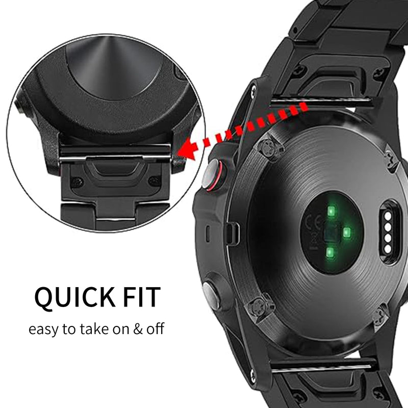 No Gap 26mm Titanium Metal WatchBand Compatible for Fenix 8 51mm/Enduro 3 51mm/Fenix 6X Pro/7X Pro/5X Plus,22mm Quick Release Band for Fenix 8 47mm/E 47mm/Fenix 6 Pro/7/5 Plus/Forerunner 965 grey